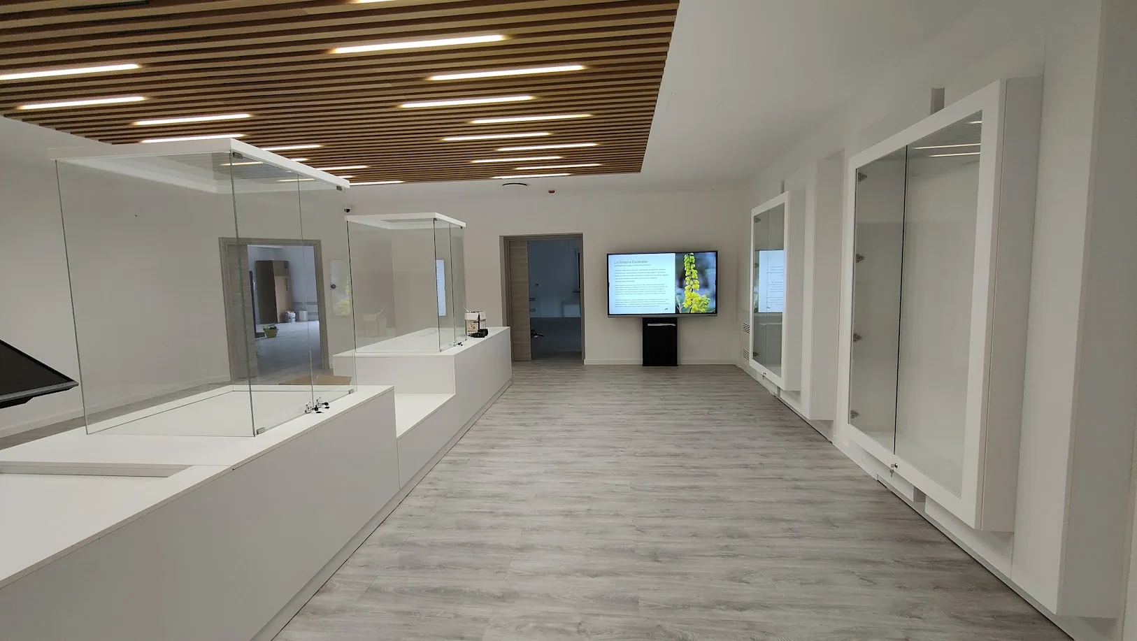 Sala espositiva con touch screen dedicato alla lavorazione della Ginestra