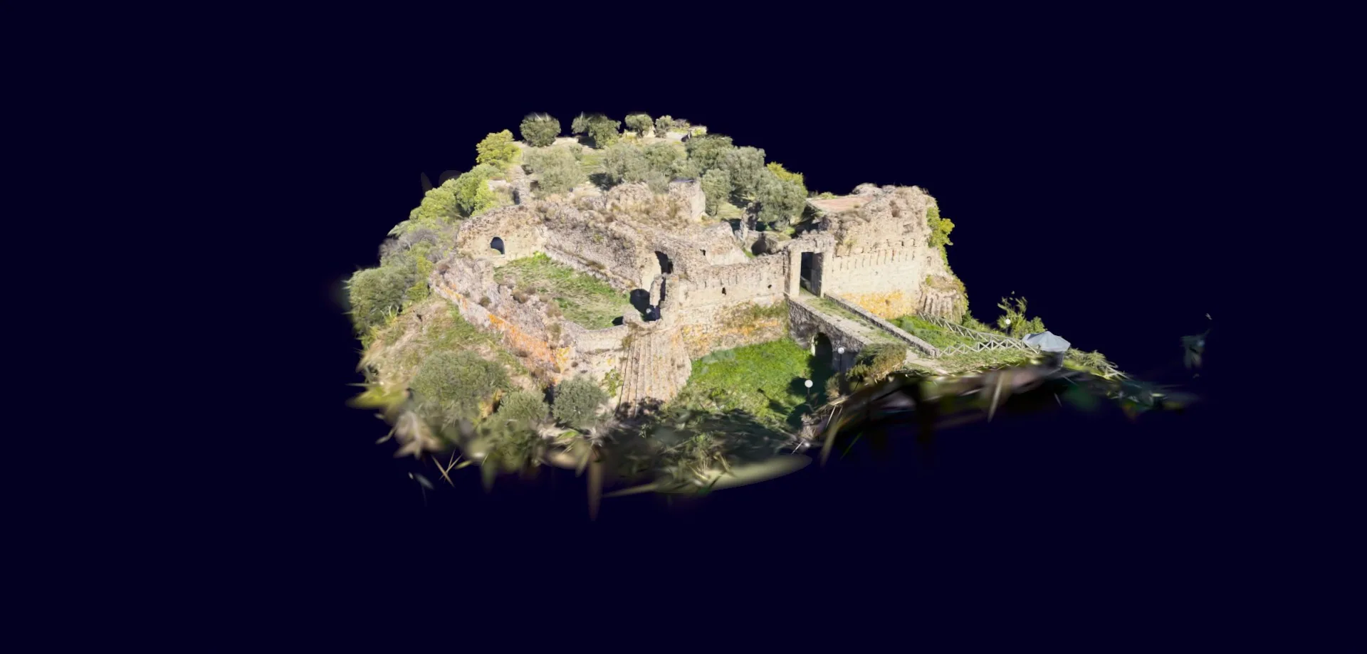 Scansione 3D del castello proiettata sull'ologram fan